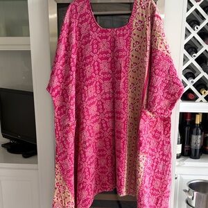 Pink kantha Printed Caftan Tunic